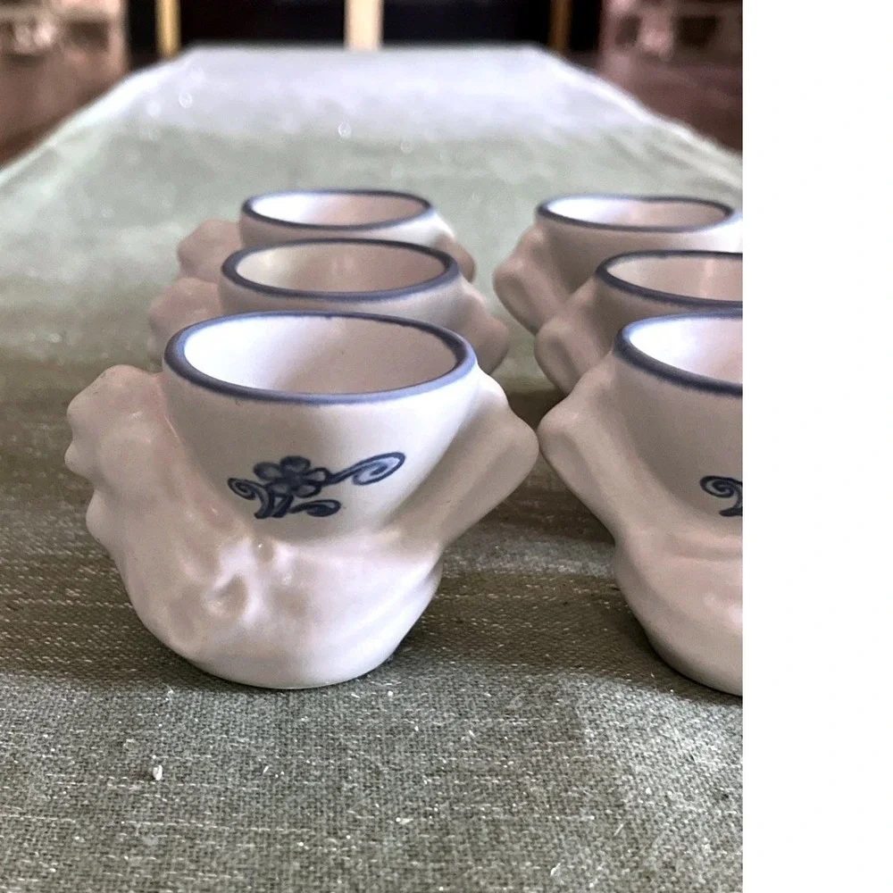 PFALTZGRAFF YORKTOWNE USA Set Of 6 Egg Cups Hen And Egg